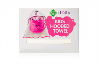Дитячий рушник з куточком Green Fiber & Totty, біле з рожевим кантом